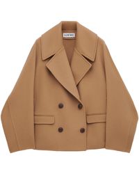 Loewe - Wool Double-Breasted Short Coat - Lyst