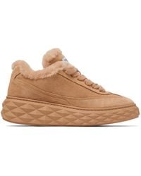 Jimmy Choo - Diamond Maxi Retro Suede-Shearling Sneakers - Lyst