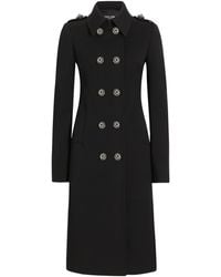 Dolce & Gabbana - Virgin Wool Double-Breasted Overcoat - Lyst