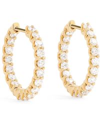 Harrods - Medium And Diamond Hoop Earrings - Lyst