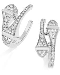 Marli New York - Rose And Diamond Cleo Hoop Earrings - Lyst