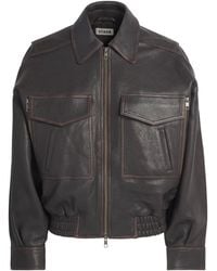 STAUD - Eugene Distressed Leather Jacket - Lyst