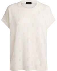 Fabiana Filippi - Wool-Silk-Cashmere Embellished T-Shirt - Lyst