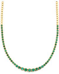 Jennifer Meyer - Yellow Gold And Emerald Graduated Tennis Necklace - Lyst