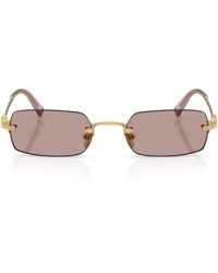 Miu Miu - Metal Rectangular Sunglasses - Lyst
