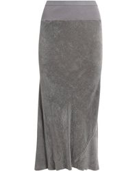 Rick Owens - Velvet Midi Slip Skirt - Lyst