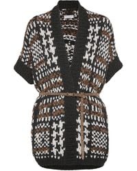 Brunello Cucinelli - Cashmere Belted Opera Cardigan - Lyst
