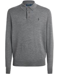 Polo Ralph Lauren - Merino Wool Polo Pony Long-Sleeve Polo Shirt - Lyst