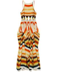 Loewe - X Paula's Ibiza Silk Striped Maxi Dress - Lyst