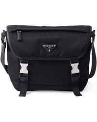 Prada - Re-Nylon And Saffiano Leather Shoulder Bag - Lyst
