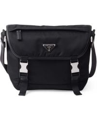 Prada - Re-Nylon And Saffiano Leather Shoulder Bag - Lyst