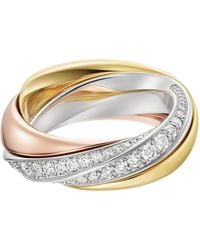Cartier - Medium, Rose And Diamond Trinity One Ring - Lyst