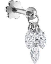 Maria Tash - Floating Diamond Plume Threaded Charm Earring (3.5mm) - Lyst