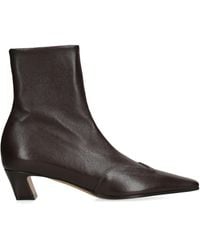 KHAITE - Leather Nevada Ankle Boots 40 - Lyst
