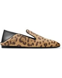 Jimmy Choo - Eliot Calf Leather Leopard Print Slippers - Lyst