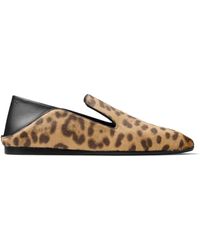 Jimmy Choo - Eliot Calf Leather Leopard Print Slippers - Lyst