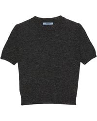 Prada - Cashmere Short-Sleeve Sweater - Lyst