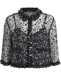 Maje - Sheer Rhinestone Polo Top - Lyst