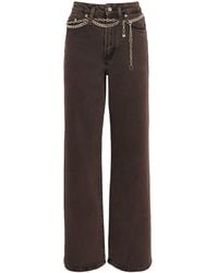 Maje - Chain-Detail Wide-Leg Jeans - Lyst