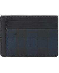 Burberry - Check Money Clip Card Holder - Lyst