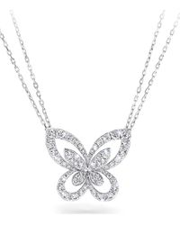 Graff - Large And Diamond Butterfly Necklace - Lyst