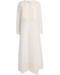 Tory Burch - Linen-Silk Pleated Midi Kaftan - Lyst