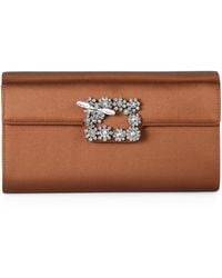 Roger Vivier - Satin Efflorescence Envelope Clutch Bag - Lyst