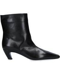 KHAITE - Leather Arizona Heeled Ankle Boots 50 - Lyst