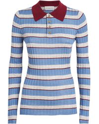 Brandon Maxwell - Silk-Cashmere Stripe Joni Polo Shirt - Lyst