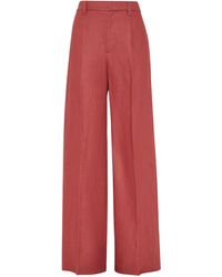 Brunello Cucinelli - Hemp-Linen Gabardine Loose Trousers - Lyst
