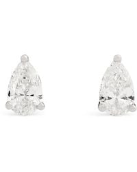 Harrods - And Diamond Pear Stud Earrings - Lyst