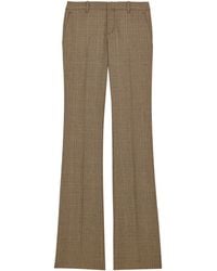 Saint Laurent - Wool Check Flared Trousers - Lyst