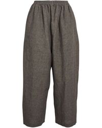 Eskandar - Linen Cropped Japanese Trousers - Lyst