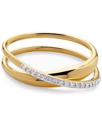 Monica Vinader - Vermeil And Diamond Nura Wrap Ring - Lyst