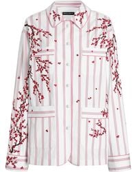 Dolce & Gabbana - Cotton-Silk Stripe Embroidered Shirt - Lyst
