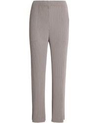 Issey Miyake - Hatching Pleats Straight Leg Trousers - Lyst