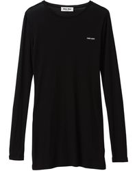Miu Miu - Cotton Logo Mini Dress - Lyst