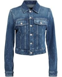 7 For All Mankind - Embellished Trucker Denim Jacket - Lyst