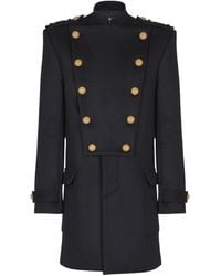Balmain - Wool-Cashmere Military Coat - Lyst