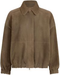 Brunello Cucinelli - Suede Bomber Jacket - Lyst