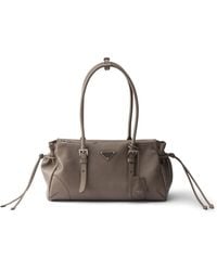 Prada - Medium Leather Bonnie Top-Handle Bag - Lyst