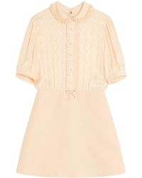Valentino - Virgin Wool-Silk Mini Dress - Lyst