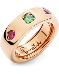 Pomellato - Rose And Mixed Stone Slim Iconica Ring - Lyst