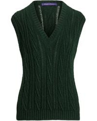 Ralph Lauren - Silk-Cashmere Sleeveless Sweater - Lyst