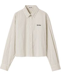 Miu Miu - Stripe Long-Sleeve Shirt - Lyst