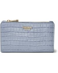 Aspinal of London - Leather Croc-Embossed Mayfair Purse - Lyst