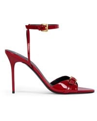 Balmain - Patent Leather Anthem Heeled Sandals 95 - Lyst