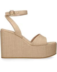 Gianvito Rossi - Raffia Virginie Wedge Sandals 60 - Lyst