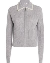 Sandro - Wool-Cashmere Beaded-Collar Cardigan - Lyst