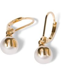 Miu Miu - Faux Pearl Logo Earrings - Lyst